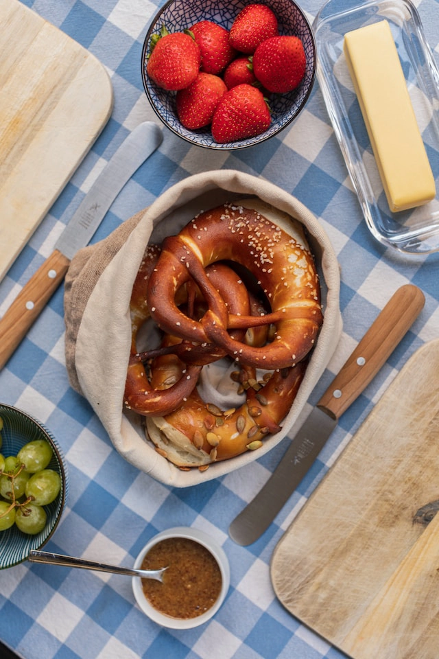 Homemade German Style Pretzel Breakfast