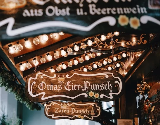 A Christmas Market awning in Germany.